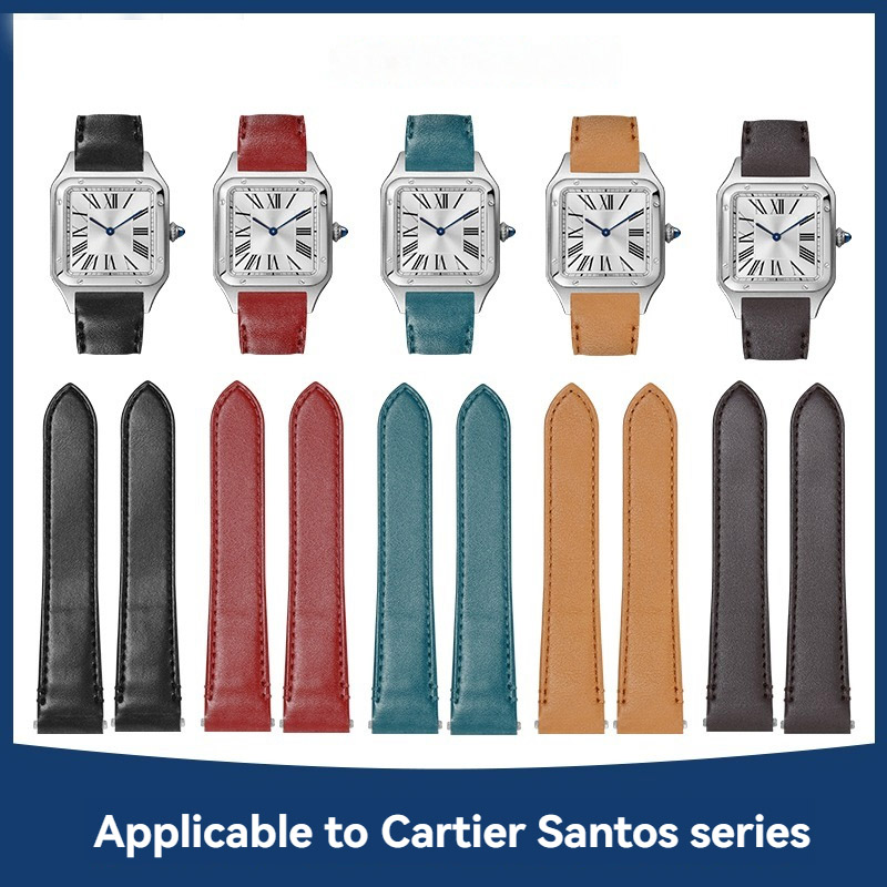 Cartier Watch Santos - カルティエ サントス クイックリリース時計ストラップ新しいミディアムストラップ WSSA0010 プレーン本革時計バンドメンズリストバンド 19