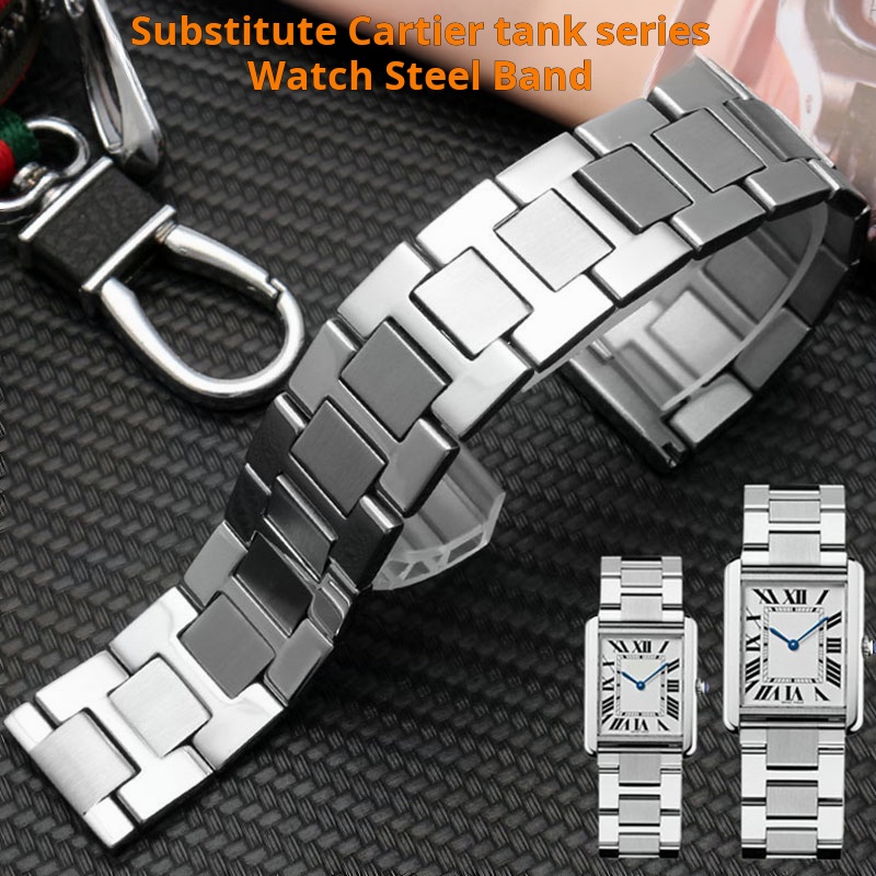 Cartier Watch Tank - カルティエ タンク ソロ 316L 防水ステンレススチール製 腕時計バンド