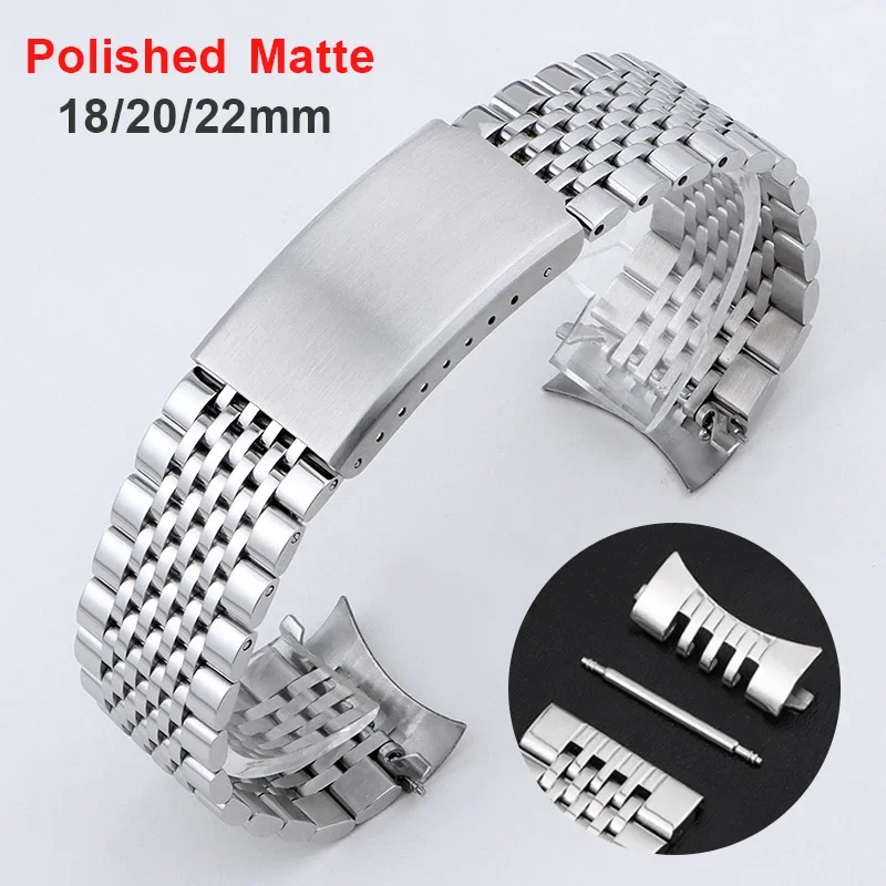 Nato Strap Nylon - 18 ミリメートル 20 ミリメートル 22 ミリメートル湾曲したフラットエンドステンレス鋼時計バンドセイコーソリッドメタルストラップロレックスポリッシュマットビジネスブレスレット
