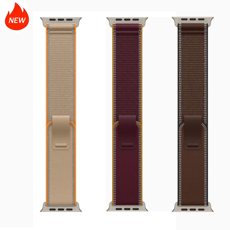Sport Loop Velcro - アルパインループ 新型 バーガンディ ナイロン製 Apple Watch