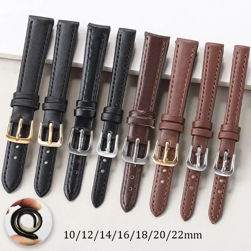 Suede Strap Watch - ヴィンテージスタイルの薄い牛革時計バンド,10mm, 12mm, 14mm, 16mm, 18mm, 20mm,