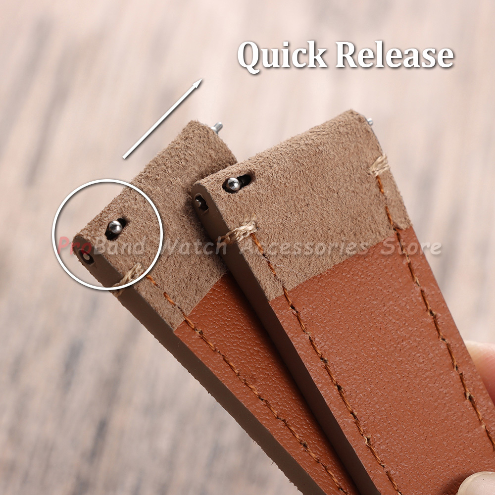 ヴィンテージスエードレザーストラップ 20mm 22mm ク - Suede Strap Watch のレビューと価格