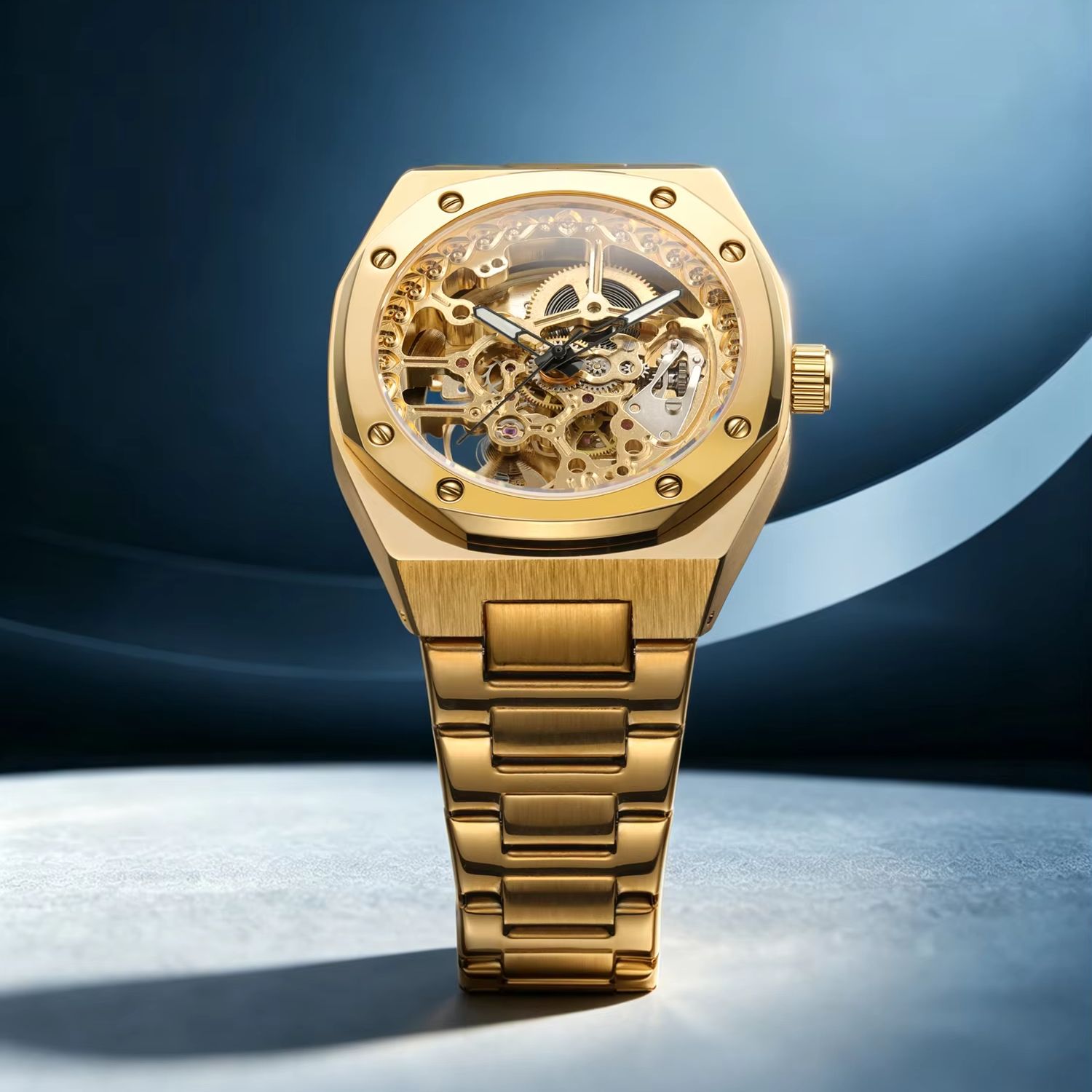 Forsining ロイヤルスケルトン機械式時計男性用発光針 - Patek Philippe Watch Nautilus のレビューと価格