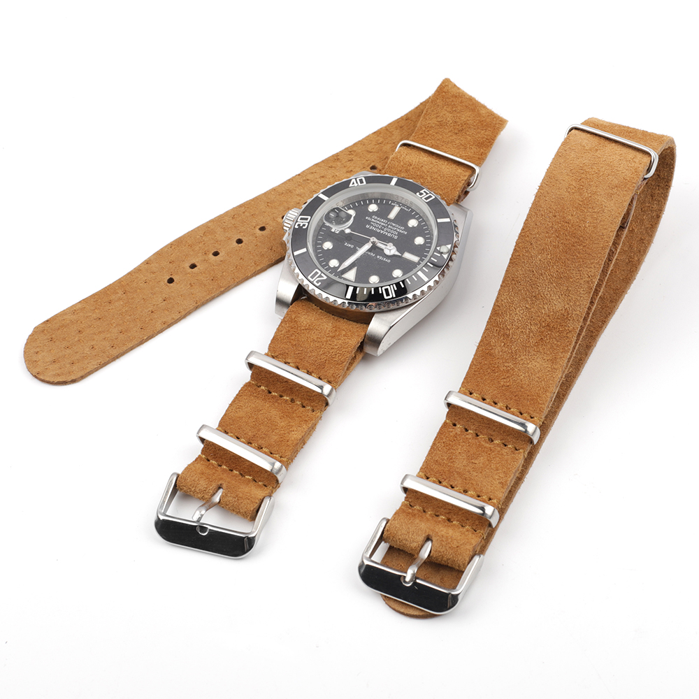 ソフトレトロスエード本革ストラップスポーツウォッチバンド 1 - Suede Strap Watch のレビューと価格