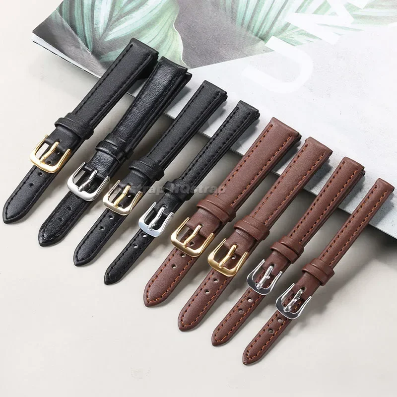 ヴィンテージスタイルの薄い牛革時計バンド,10mm, 12m - Suede Strap Watch のレビューと価格