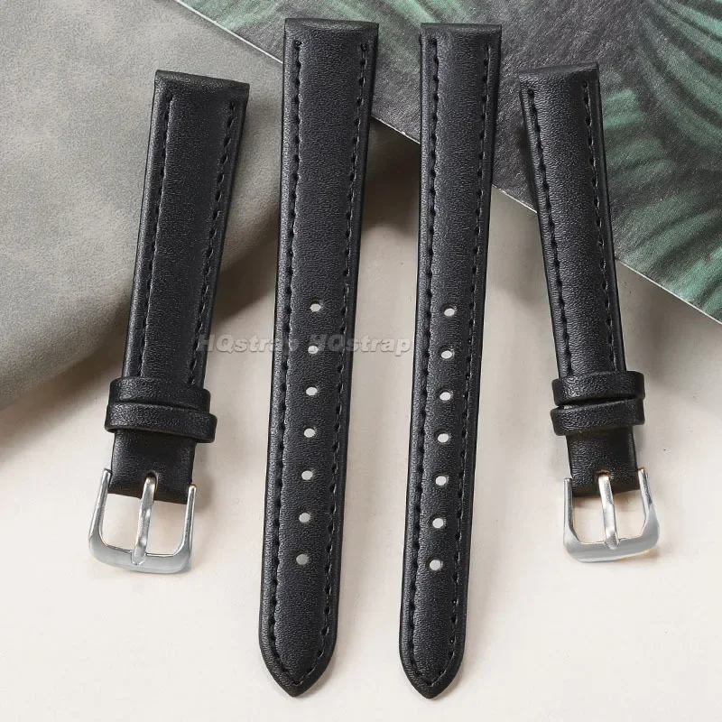 ヴィンテージスタイルの薄い牛革時計バンド,10mm, 12m - Suede Strap Watch のレビューと価格