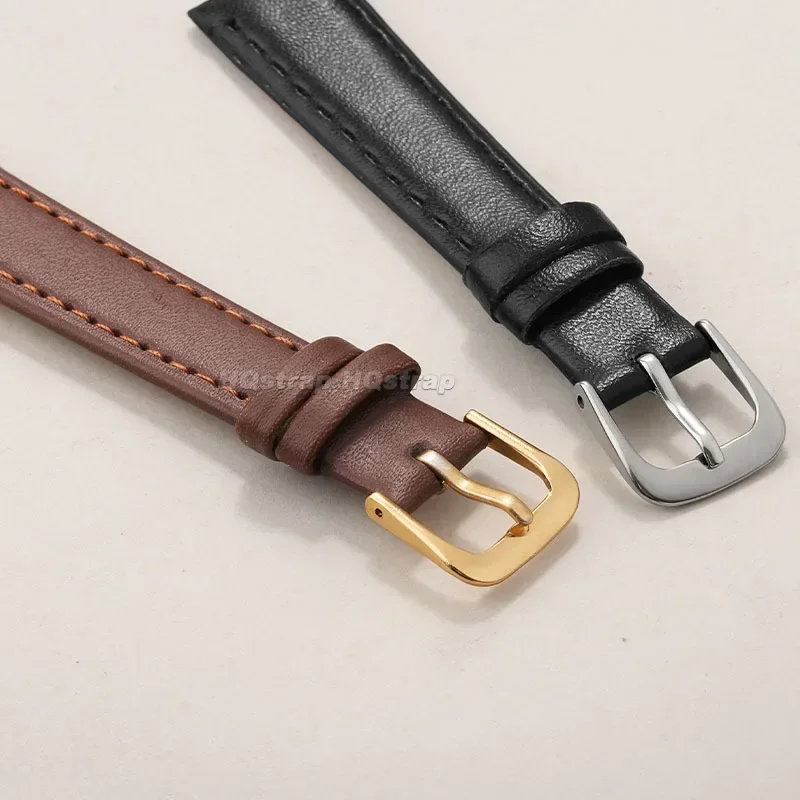 ヴィンテージスタイルの薄い牛革時計バンド,10mm, 12m - Suede Strap Watch のレビューと価格